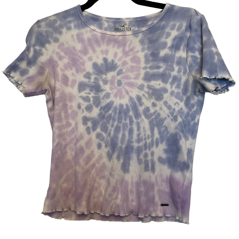 Hollister purple & blue tie-dye shirt